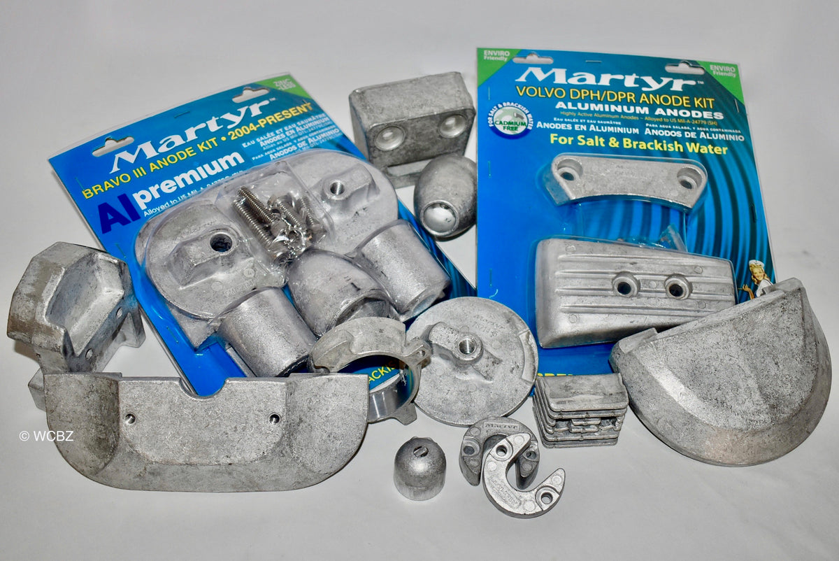 Aluminum Sterndrive Anodes Tagged "Zinc" West Coast Boat Zincs